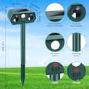 Solar Ultrasonic Animal Repellent Deer Repellent Devices Cat Repellent Outdoor with Motion Sensor Dog Deterrent Keep Raccoon Squirrel Skunk Rabbit Away from Yard Lawn Garden 1 Pack 