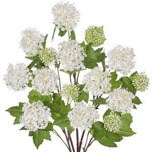 DILATATA Faux Hydrangea Flowers 24" White Artificial Hydrangea Spray with 3 Flower Heads, 5 Per Bag.Faux Hydrangeas Plastic Flowers Fake Hydrangeas for Indoor Outdoor Wedding Table Centerpieces Decor