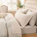 PURE ERA Jersey Knit 4pc Bed Sheet Set 100% T-Shirt Cotton Super Soft Comfy Breathable Fits Mattress Up to 20" Extra Deep Pocket (Heather Beige, King)