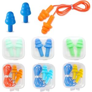 Ear Plugs for Swimming, Soft Ear Plugs for Sleeping Noise Cancelling, Reusable Ear Plug for Noise Reduction, Ear Protection, Silicone Earplugs for Swimming, Sleeping, Snoring, Work, Concerts, 6 Pairs