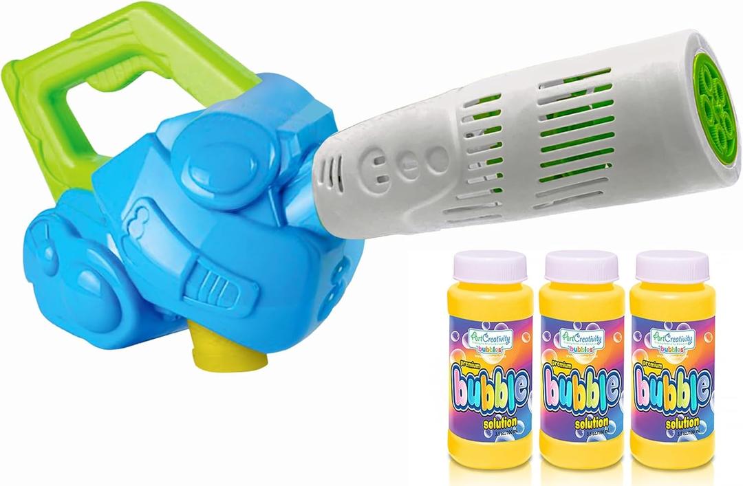 ArtCreativity Bubble Leaf Blower with 3 Refill Solutions, Bubble Toys for Toddlers 1-3, Birthday Gift Toys, Fun Outdoor Bubble Machine for Kids, Summer Outdoor Activities for Kids Ages 3-5