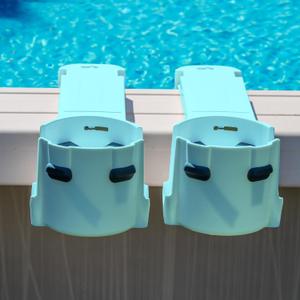 2-Pack Adjustable Cup Holders for Above Ground Pools | Fits ONLY Wide Edges & Square Top Rails | Non-Slip Silicone Grip Prevents Spills | Black | for Pool, Boat, Deck & Balcony | Made in Canada