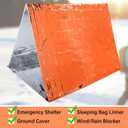Chumia Emergency Thermal Blanket Bulk 83 x 63 Gigantic Foil Space Blanket Survival Reflective Accessories Gift for Homeless Camping Gear First Aid Hiking Outdoor (Orange)