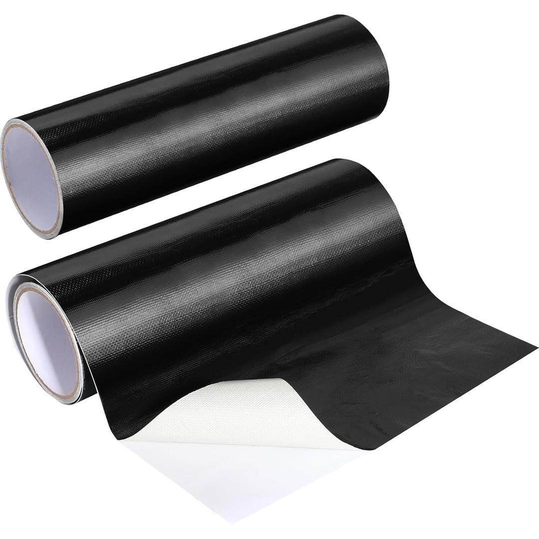 Hicarer 2 Pack Thermal Heat Shield Barrier Adhesive, 12 x 118 Inches Aluminized Fiberglass Heat Shield Resistant Material Tape for Auto Use, House, Barbecue, Christmas
