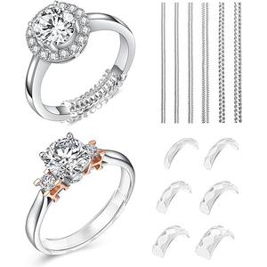 Haiou Ring Size Adjuster for Loose Rings - Clear Invisible Ring Guard, Spacer & Tightener | Sil. Resizer Extender