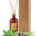 Craft & Kin Sage, Mint & Lavender Reed Diffuser | All Natural Essential Oil & 8 Rattan Scent Sticks | Reed Diffusers for Home, Bathroom | Long Lasting Home Fragrance in Amber Glass, 5.75oz