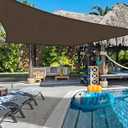 COOLBOYS 20'x 26' Sun Shade Sail Brown Rectangle UV Block Outdoor Shade Canopy Sunshade for Patio Lawn Garden Carport Backyard Deck Pergola