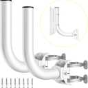 Universal Wireless Bridge Bracket Mount, 2-Pack J Pole Mounts, 180 Adjustable Wall-Mounted Mount for Outside Antenna Starlink, Outdoor Bracket for AP Access Point Client CPE