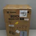 Navatiee Big Wheels Collapsible Wagon Cart Foldable, Heavy Duty Beach Wagon with Silent All-Terrain Wheels, Folding Utility Grocery Cart with Side Pocket and Brakes for Camping Garden Sports, Black (140L)