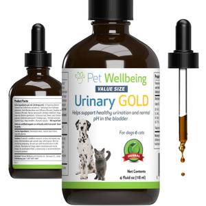 Pet Wellbeing Urinary Gold for Dogs - Supports Urinary Tract Health, Normal Frequency, Healthy Immune Response, Stoneroot, Hydrangea - Vet-Formulated Herbal Supplement 4 fl oz (118 ml)