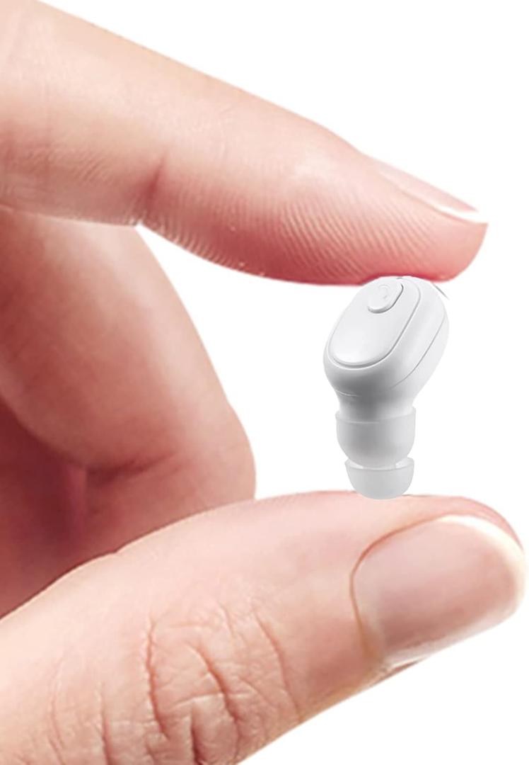 Single Bluetooth Wireless Earbud, Mini Invisible in-Ear Wireless Bluetooth Headphone 12 Hours Super Long Battery Life Suitable for Sports Work and Sleep - White