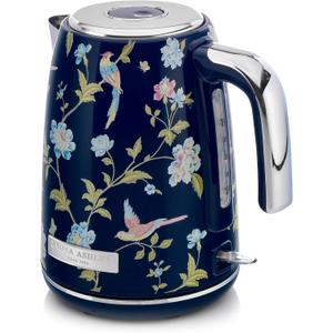 Laura Ashley Stainless Steel Electric Kettle 1.7 Liter  1500W Rapid Boil Electric Kettles for Boiling Water  Electric Tea Kettles Automatic Shut Off  Overheat & Boil Dry Protection Jug Kettle