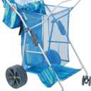Rio Brands Wonder Wheeler Deluxe Foldable Beach Cart, Blue Print