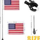 Bradford American Boat Flag Pole Kits Small American Flag with Retractable Flagpole, Strong Stainless Steel Pole Accessories for Boats, Yachts, Ships, Bikes, RVs
