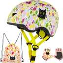 Toddler Bike Helmet with Gloves and Backpack Set, 3 Baby Infant to Kids Age Adjustable Boys Girls Bike Helmet for Bicycle/Scooter/Skateboard/Roller Skate, X-Small: 40-45 cm /15.7-17.7"