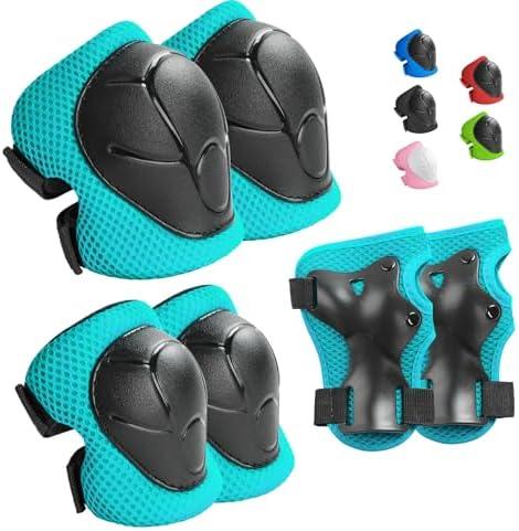Wemfg Kids Protective Gear Set Knee Pads for Kids 3-14 Years Toddler Knee and Elbow Pads with Wrist Guards 3 in 1 for Skating Cycling Bike Rollerblading Scooter M