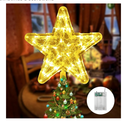 Christmas Tree Toppers 10 Inch - Shining Christmas Tree Star - Easy to Install Star Tree Topper for Christmas Decorations
