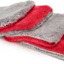 Autofiber Flat Out Microfiber Car Wash Pad - Pack of 4, Red/Gray (9 inch x 8 inch)