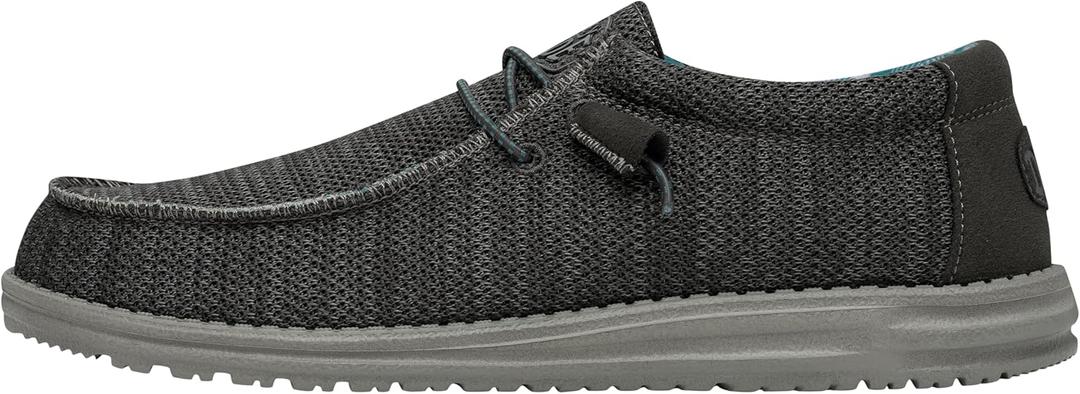 Hey Dude Men's Wally Sox | Mens Shoes | Men's Lace Up Loafers | Comfortable & Light-Weight (11, Charcoal)