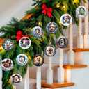 Christmas Animal Ornaments Set, 36 Piece Round Wooden Decorations, 12 Unique Winter Designs, 3.15 Inch, DIY Paintable Back with Hemp Rope for Tree Decor