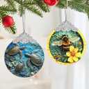 Christmas Decorations Ornaments, Stained Glass Ornament, Christmas Tree Ornaments, 2025 Gift Ornament, Xmas Gift for Friend Family Coworker - Sea Turtles