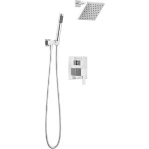 Delta Modern Square Shower System Faucet Set, Chrome 6.5-inch Shower Head and Handle Set, Valve Trim Kit, Chrome T342703 (Valve Not Included)