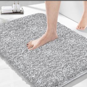 Dark Gray and Light Gray Bathroom Rugs 27.5"x19.6",Extra Soft Absorbent Thick Shaggy Bath Mat, Non Slip Quick Dry Bath Mat, Machine Washable bath rugs for bathroom, Microfiber Rugs for Shower Bathtubs