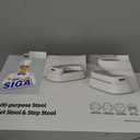 MR.SIGA Toilet Stool Squat Adult, Bathroom Stool Heavy Duty, Anti Slip Toilet Step for Bathroom, Toddler Step Stool for Kids, Off-White & Dark Gray