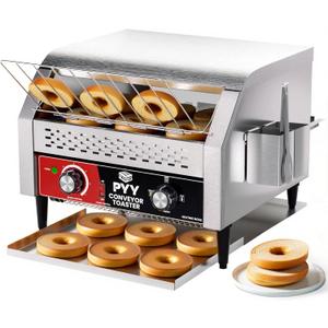PYY Commercial Conveyor Toaster 450 Slices/Hour - Electric Industrial Belt Toasters Oven Heavy Duty Stainless Steel Tostadora Transportadora for Bun Bagel Bread Waffle Restaurant Buffet