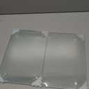 Tempered Glass Cutting Board for Kitchen, Clear Glass Board for Countertop, Heat Resistant, with Non-Slip Feet, 12x16" & 12x8" 2 Pcs Clear