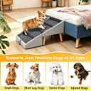 VUKJLOP Dog Ramp for Couch Sofa and Low Bed, 13.5"H 2-in-1 Foldable Split Ottoman&Steps, Non-Slip Wooden Pet Stairs for Small Senior Injured Dogs & Cats