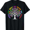 Kindness Peace Equality Love Inclusion Hope Diversity Retro T-Shirt (Small, Black)