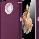 AICase iPhone 6/6S Case, Heavy Duty 3 in 1 Rugged Shockproof Cover with Built-in Screen Protector (Pink/Purple)