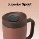 Owala SmoothSip Slider Stainless Steel Insulated Travel Mug with Handle, 100% Leak Proof, For Hot and Cold Drinks, Travel Friendly with Sliding Lock Lid, 12oz, BPA Free, Leak Proof, Cozy Cocoa
