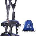 Climbing Seat Belt, Caving, Rock Climbing and Rappelling Equipment, Body Guard Protect, Rappelling Rescuing Equip (Black & Dark Blue-01)