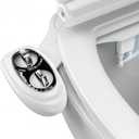 YASFEL Bidet Attachment for Toilet, Toilet Bidet Non-Electric Bidet Toilet Attachment Dual Nozzles for Frontal/Rear Wash, Adjustable Pressure Control (Black/White)