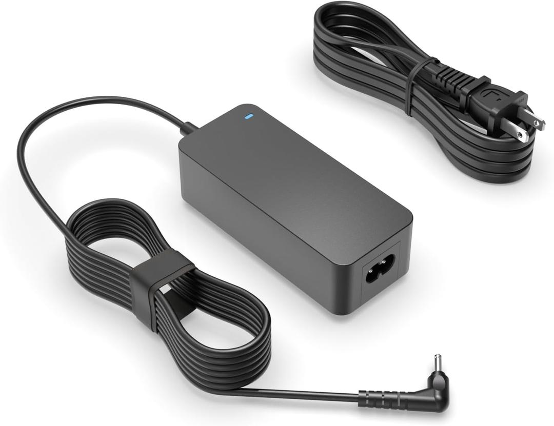 Round Barrel Fast Charger [UL Listed] Fit for LG Gram Laptop  (Replacement for LG Gram 65W 48W 45W 40W Travel Power Adapter) (Round Tip Only)