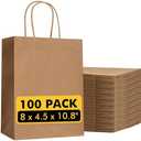 Amazon.com: Brown Paper Bags with Handles Bulk 100Pcs 8x4.5x10.8 Inch Gift Bags Bulk, Brown Kraft Paper Bags for Retail, Party, Shopping, Favor : Health & Household