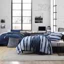 Nautica - Twin/Twin XL Comforter Set, Reversible & Ultra-Soft Bedding, Deep Pockets, 5 Piece Bonus Bed Set with Matching Bed Sheets, Pillowcase, & Tote Bag (Captain's Blue/Green)
