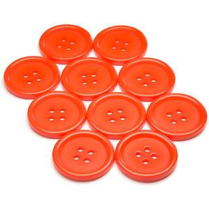 GLRXMX Resin Sewing Buttons 10pcs, Round Flat Back Sew on Buttons for Clothing, DIY Crafts, Home Decor, Garment Repair (Orange, 1/2"=12.5mm)