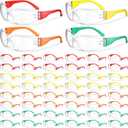 Weewooday 48 Packs Kids Safety Glasses Scratch Impact Resistant Safety Goggles Child Protective Eyewear Goggles with Lenses (Orange, Yellow, Green, Red)