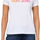 DKNY Womens Short Sleeve V-Neck Mesh Ruched Knit Top, XS