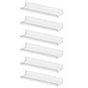RLAVBL 6 Pack Acrylic Shelves, 15" Floating Wall Shelves for Bedroom, Living Room, Bathroom, Kitchen Storage