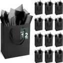 lack Small Gift Bags with Handles and Tissue Paper, 8x5x10 Inch 12 Pack