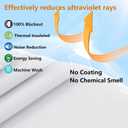 Simplebrand 100% Blackout Curtain Liner for Bedroom, Thermal Insulated Blackout Liners for 63 Inch Behind Curtains, 2 Liners Per Set with 14 Pieces Rings, Each 40" W x 58" L, Greyish White