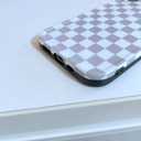 Cold Gray Checkered Print Phone Case Compatible with iPhone 13 Pro 6.1 inch Chessboard Soft Slim Thin ins Frame Design Girls Women Stylish IMD Protective Back Cover Casing(Grey Chessboard)