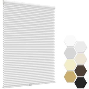 LazBlinds No Tools No Drill Cordless Cellular Shades, Light Filtering Honeycomb Shades Pleated Blinds for Window Size 40" W x 72" H, White
