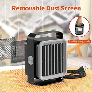 Space Heater, 900W Portable Electric Space Heater, Multiple Safety Quiet Mini Heater, 2 Modes PTC Ceramic Fast Safety Heating Heater for Office Bedroom Home Desktop