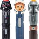 STAR WARS Lightsaber Squad 3-Pack, The Mandalorian, Ahsoka, and Darth Vader Lightsabers, Toys for 4 Year Old Boys and Girls 