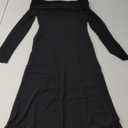 REORIA Fall Dresses for Women 2025 Elegant Off The Shoulder Long Sleeve Formal Wedding Guest Bodycon Maxi Dress (Black, M)